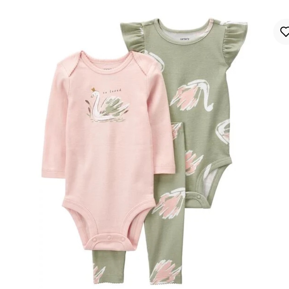 Carter's Baby 3-Piece Swan Little Character Set in 24M